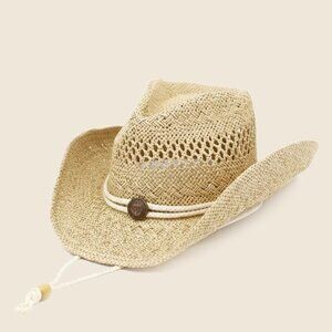 Hat Rope Strap Anchor Charm Western Straw Cowboy Adjustable Light Natural